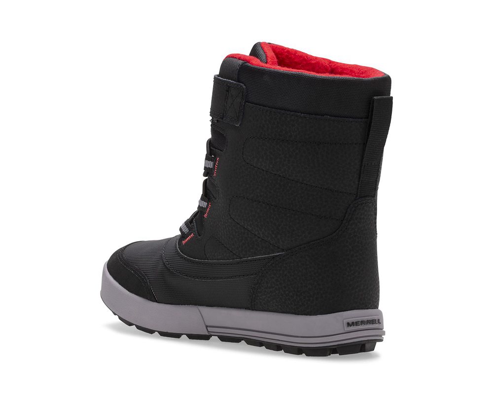 Merrell Boots Black/Grey/Red - Snow Storm Waterproof - Kids 89YLVZNHD